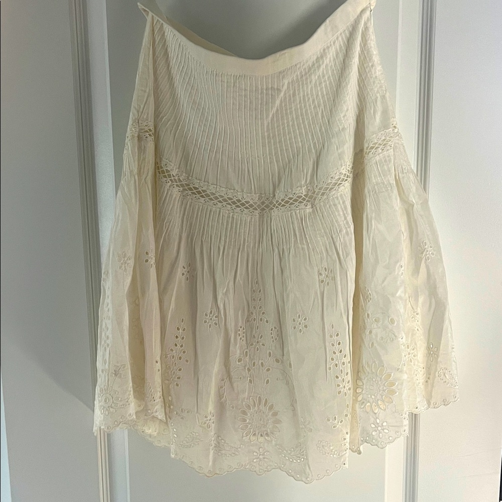 Polo by Ralph Lauren Cream Eyelet Midi Skirt